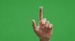 © Khaisan - A hand pointing upwards with the index finger on a green background