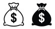 © MD AZIZUL ISLAM - Money Bag Icon set, dollar sign money bag symbols, vector illustration
