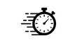 © lahoss - Vector illustration of fast stopwatch icon, vector illustration of a timer with motion lines on a transparent background