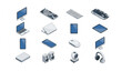 © Sagor - Isometric Computer Devices Collection Desktop Laptop Tablet Smartphone Vector Set