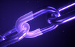 © Bruno Tornielli/Stocksy - Abstract Blockchain Chain With Glowing Mesh Links