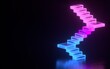 © Bruno Tornielli/Stocksy - Ascending Stairs with Neon Edge Light