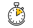 © ViconLab - Stopwatch icon with yellow timer on white background