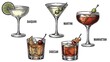 © sharp - Cocktails on a table with Daiquiri, Martini, Manhattan, Sidecar
