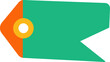 © bentet - Green tag with orange tail and yellow circle, blank label for text
