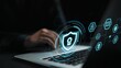 © InfiniteFlow - Secure Digital Environment with Laptop and Cybersecurity Icons Emphasizing Data Protection and Encryption for Technology Usage. Entropy.