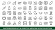 © Alina - gastroenterology and digestive medicine design icons with stomach, liver and medical equipment for healthcare mobile design in outline style