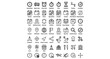 © Md - Time Date Location Icon Collection Editable Stroke Clock Calendar GPS Navigation Outline Vector Set on White Background