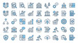 © muhammad - Business consulting and legal strategy blue accent icons.