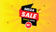 © nadunn4 - New year special offer mega sale 50% off icon vector label sticker eps format template design with black and red shapes with yellow hot gradient abstract background Vector illustration