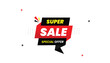 © nadunn4 - New Year super sale 50% off Special offer label sticker editable eps format design with red and black shapes white background vector illustration design