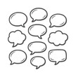 © Mehedy - Collection of hand drawn grey speech bubbles and thought clouds