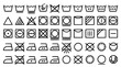 © Irtiko - Black and white vector graphic illustration of laundry care symbols