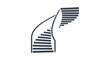 © Raditya - Staircase with curved railing ascending.