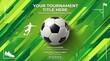 © zephyr - Soccer tournament promotional event poster template with ball and graphic background for sports competition advertisement