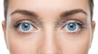 © Mohamed - Woman's eyes with lines and dots on face for makeup illustration