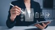 © ABDOU BERRI - Recruitment Process Concept. HR professional reviewing digital hiring documents and compliance checklist, symbolizing recruitment workflow and employee onboarding.
