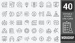 © Zilkasun - Workshop web icons in line style. Teamwork, training, business, partnership, goals, coaching, collection. Editable stroke. Vector illustration.