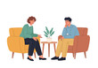© diyah - Two people sitting on armchairs talking.