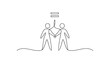 © Baba - People holding hands symbolizing equality and connection, minimalist line art concept