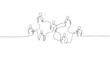 © Lancar - Continuous line drawing of diverse people connected, teamwork concept, minimal abstract design