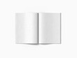 © Fitra Nanda - Blank Open Magazine Mockup Flat Overhead View on White Background