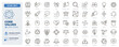 © Pedro - Core values, workplace culture and professional excellence icons. Leadership, ethics and corporate principles thin line icon set. Editable stroke vector illustrations.