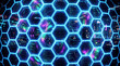 © Aliverz - A network of hexagons displays colorful data streams in a high-tech environment