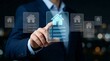 © Nilofar - Digital property evaluation and real estate selection process. Professional interacting with a virtual housing checklist, online property management technology, and digital real estate assessment auto