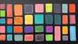 © Denise - irregular rough hand drawn rectangles with chalk texture on dark background for school notes whimsical stickers classroom graphics or planner labels