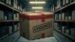 © Wajahat - Large evidence box on warehouse conveyor belt with red tape