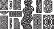 © Asif - Set of black and white pixel art textures and geometric patterns for retro game design isolated on transparent background, Vector