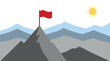 © MopoWe - Mountain summit achievement flag success flat vector for business motivation