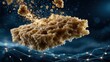 © Oulaphone - A digital representation of a floating sponge efficiently absorbing and removing unwanted elements, symbolizing cleanliness and purification in a modern context.
