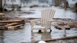 © White Craft  - Flooded neighborhood with chair and debris in water