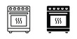 © Jahura - Kitchen oven stove icon in outline and solid style. Vector illustration