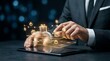© SnapSpark Studios - Business professional managing digital christmas gift strategy on tablet interface