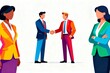 © CAS - Business handshake with colorful suits