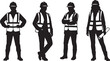 © Khorshed Worlds - Four business professionals in formal attire standing in a row suit shirt
