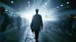 © BlackBridge Media - Silhouetted Figure Walking Toward Bright Light