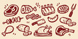 © Victoria - Meat icon set hand drawn doodle vector illustration