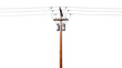 © Maria - Wooden utility pole with transformers and wires, isolated on transparent background