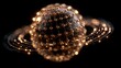 © Roman - Abstract AI engine with golden neural spheres, Personalized shopping recommendations and ecommerce technology.