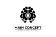 © delfi - A black and white logo featuring a stylized human brain with a target symbol at its core, representing focus, intelligence, and core concepts.