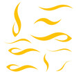 © Mamatarani - Collection of flowing golden swooshes and dynamic curved ribbons for elegant decorative accents in professional graphic design projects.