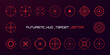© Art_Stars - Red target HUD set featuring circular targeting graphics and futuristic interface elements. High-tech vector overlays for gaming, surveillance and tactical displays.