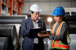 © Montri - Professional engineering, worker, Man Quality, maintenance, check in factory, warehouse Workshop for factory operators, engineering women control. industry engineer team worker operate control...