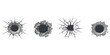 © GraphixEra - Set of four different bullet hole icons and cracked glass patterns for realistic damage design element graphics