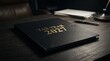 © SimpleDesignStudio - Tax Year 2027 Financial Planning Binder on Dark Office Desk for Accounting and Corporate Budgeting Preparation