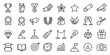 © Md - Collection of professional award achievement and business celebration line icons for success strategy and marketing development ideas.